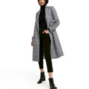 Nili Lotan x Target Double-Breasted Glen Plaid Overcoat NWT